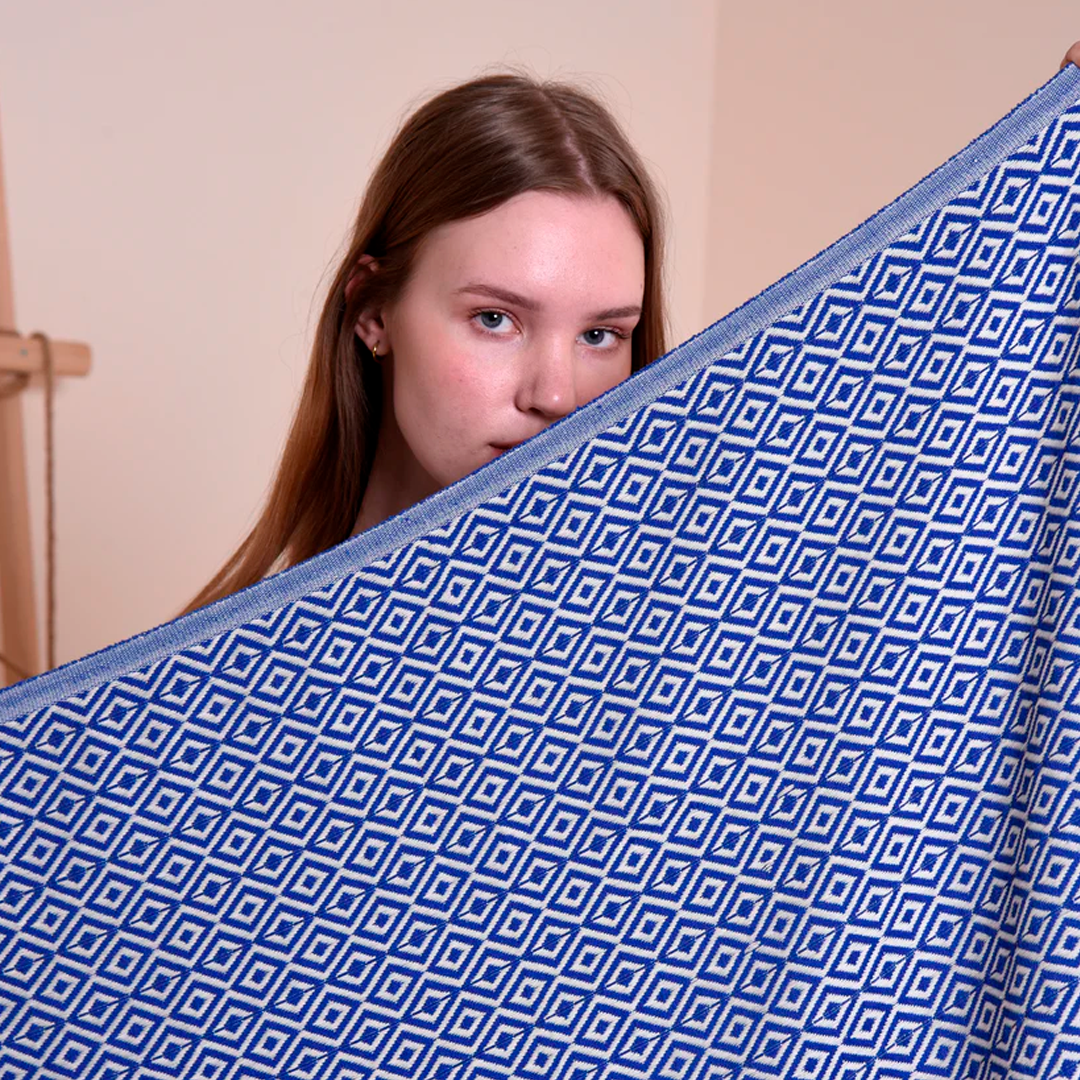 Hamam Double sided Diamond blå, lille eller stor