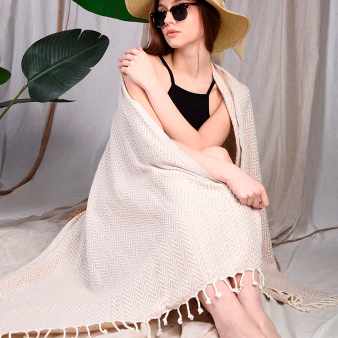 Hamam Double sided Sildeben beige, lille eller stor