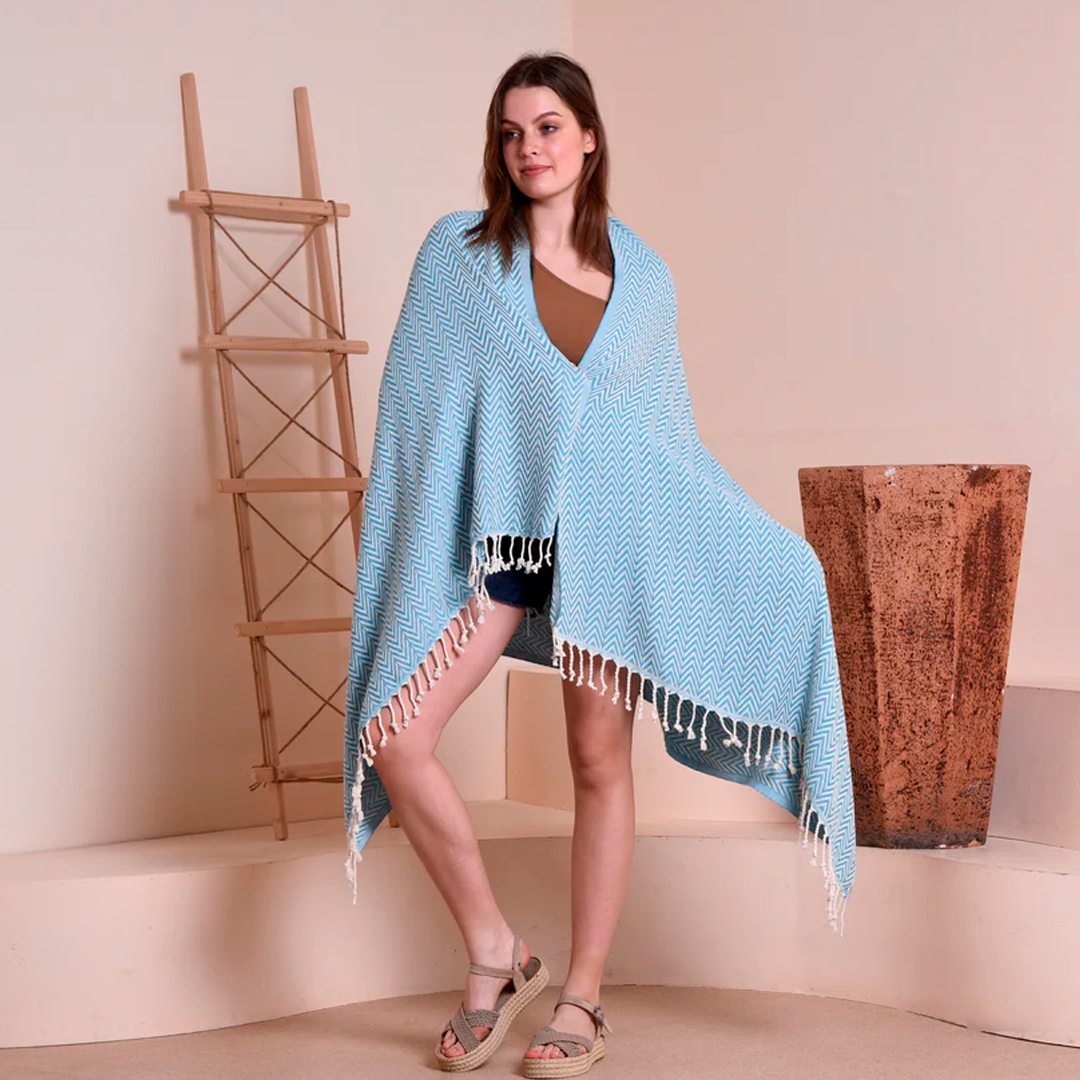 Hamam Double sided Sildeben tyrkis, lille eller stor