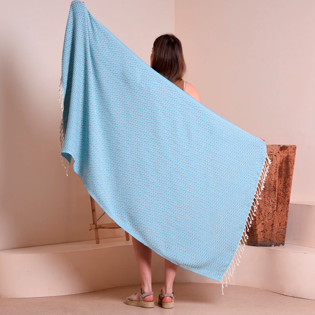 Hamam Double sided Sildeben tyrkis, lille eller stor