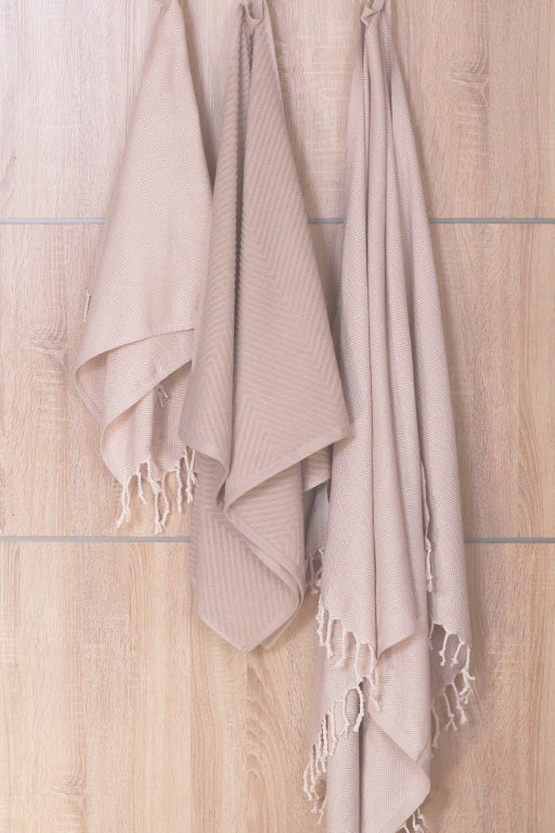 Hamam Beige Frotte sildeben, økologisk bomuld