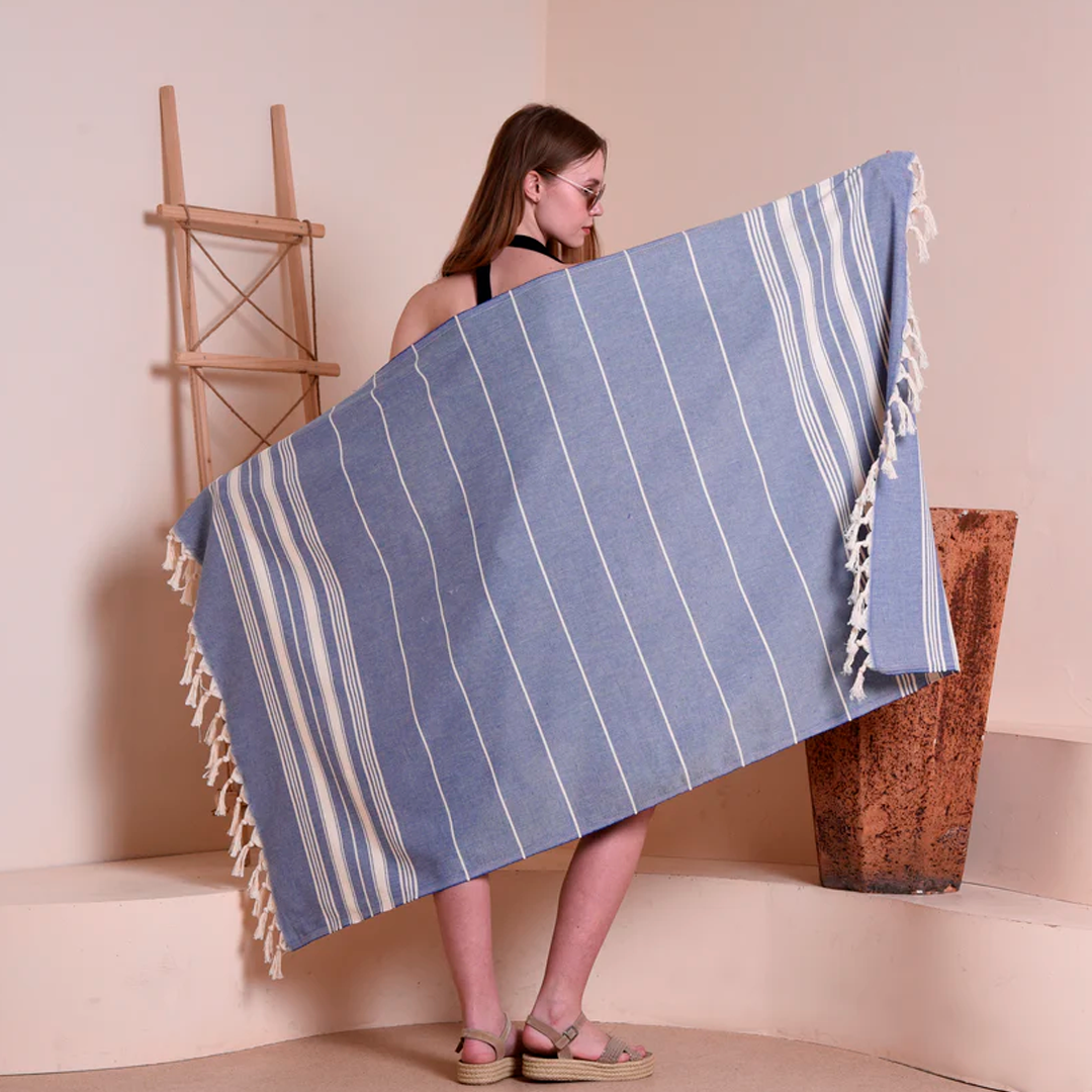 Hamam multistripe Blå