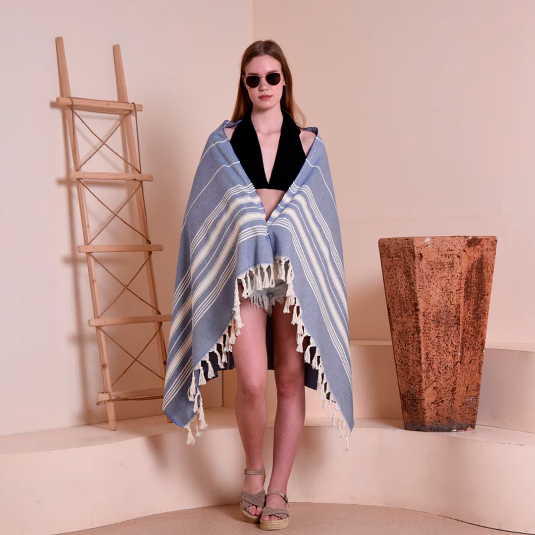 Hamam multistripe Blå