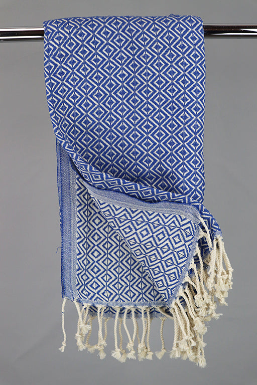 Hammam håndklæde diamond blå