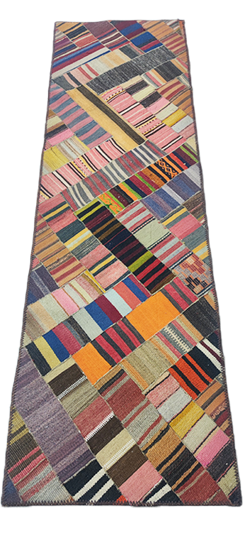 Kelim sildeben Patchwork løber Bloom 75 * 250cm