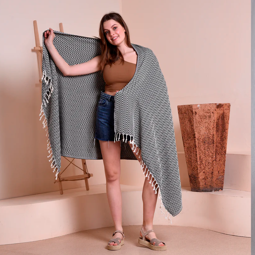 Hamam Double sided sildeben sort, lille eller stor