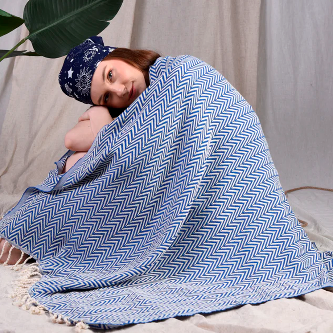 Hamam Double sided Sildeben blå, lille eller stor