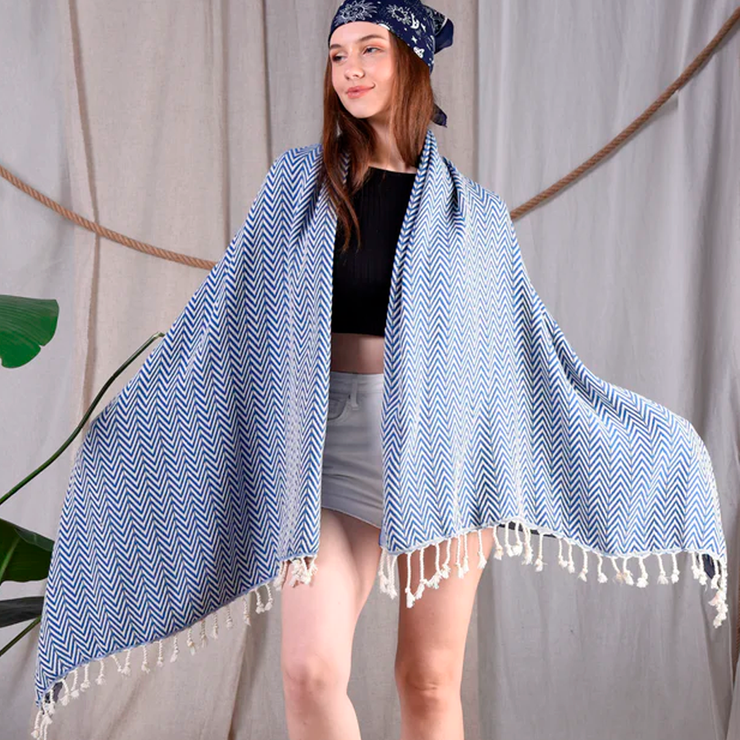 Hamam Double sided Sildeben blå, lille eller stor