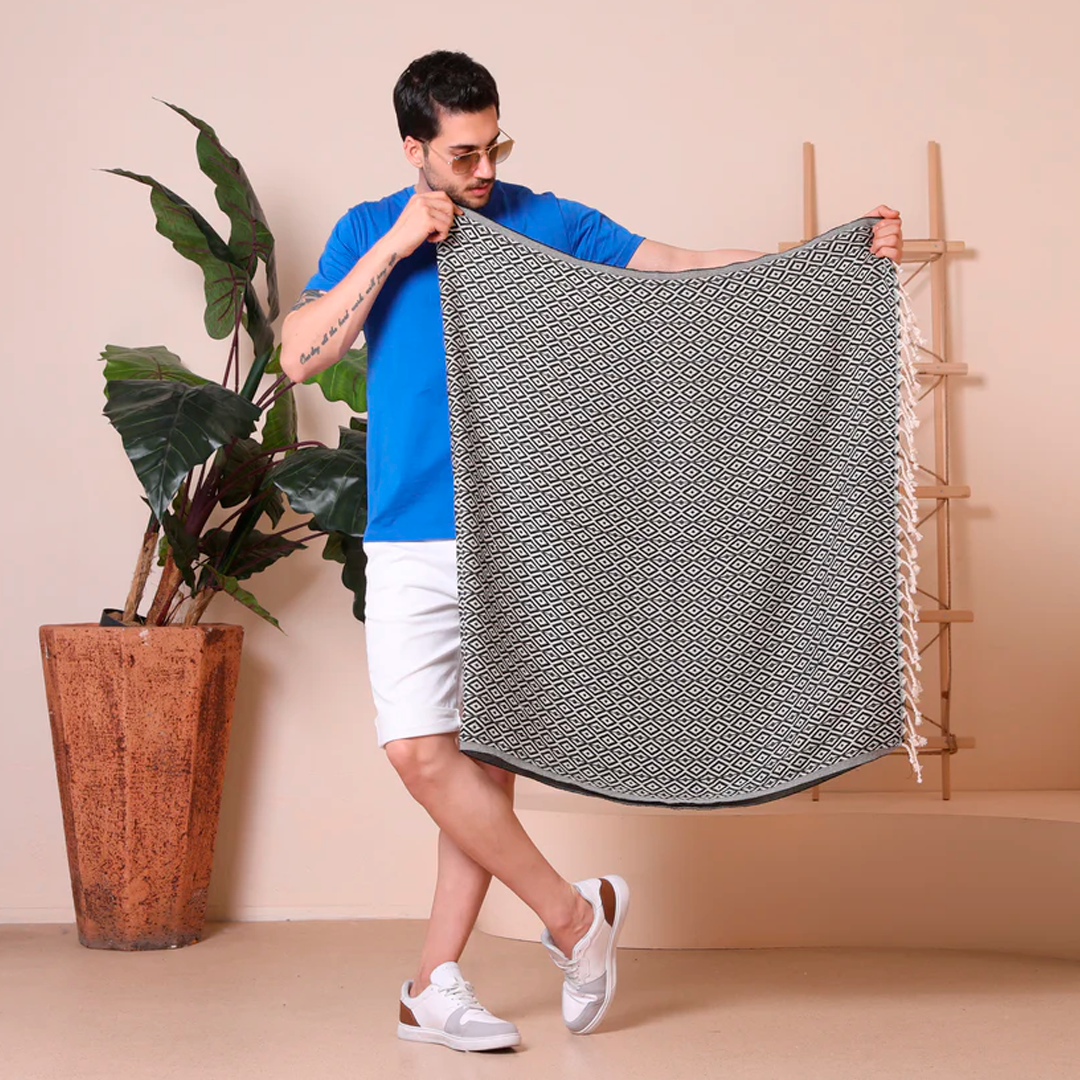 Hamam Double sided Diamond sort, lille eller stor