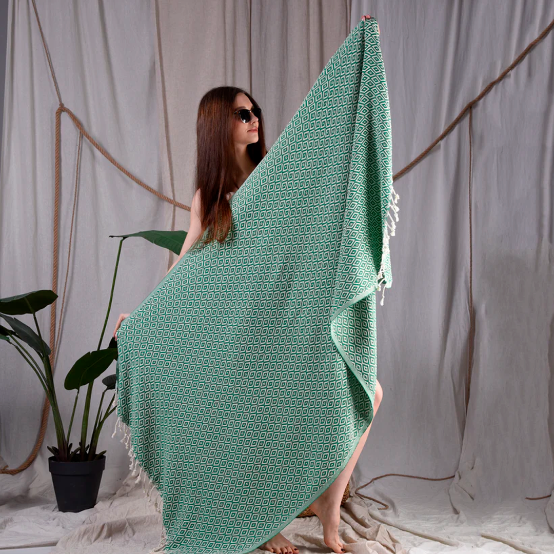 Hamam Double sided Diamond grøn, lille eller stor