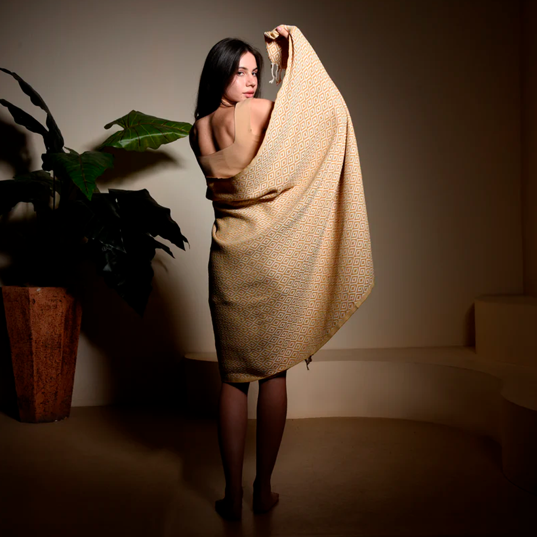 Hamam Double sided Diamond gul, lille eller stor