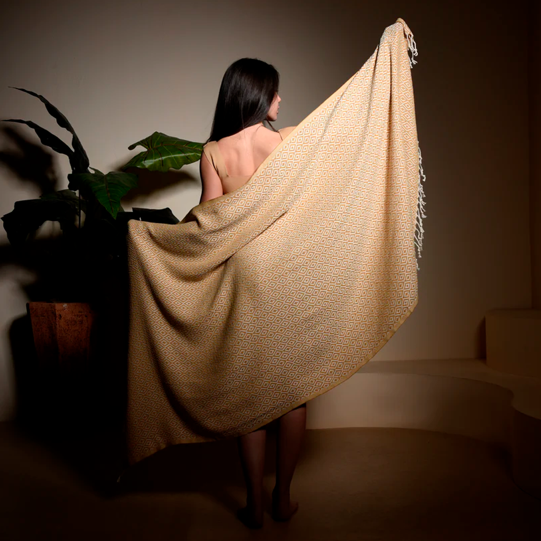 Hamam Double sided Diamond gul, lille eller stor