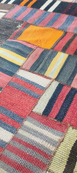 Kelim sildeben Patchwork løber Lila 75 * 250cm