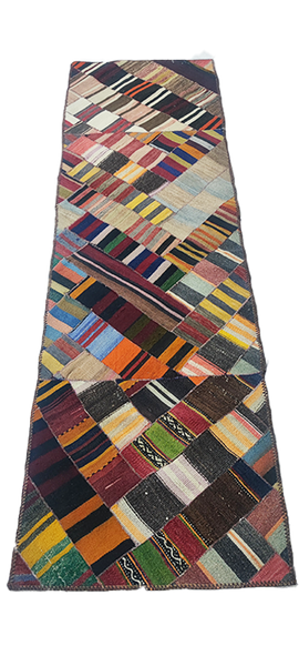 Kelim sildeben Patchwork løber Lori 75 * 250cm