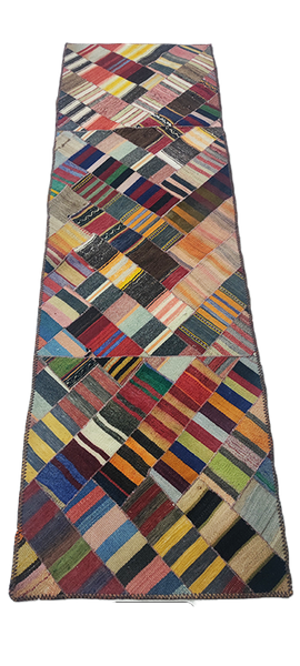 Kelim sildeben Patchwork løber Mila 75 * 250cm