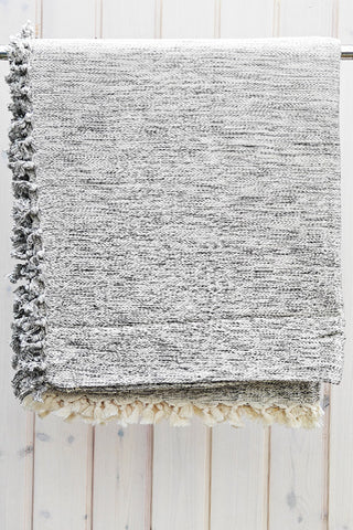 Hamam Plaid / Sengetæppe, Grå meleret sildeben