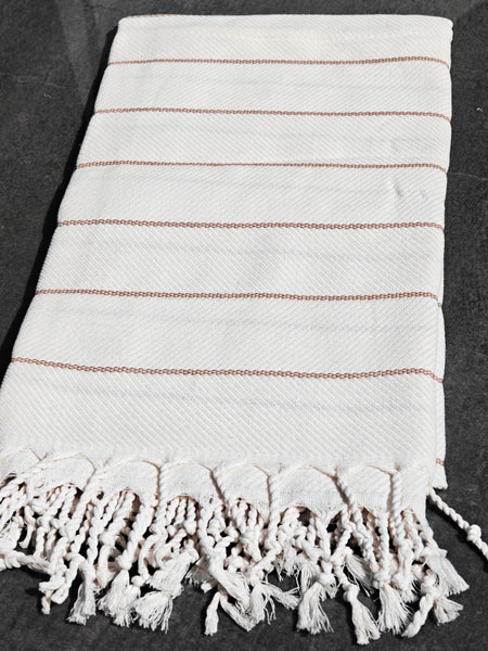 Hamam stribet sildeben beige offwhite