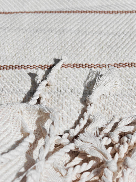 Hamam stribet sildeben beige offwhite