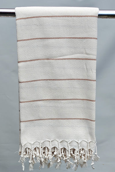 Hamam stribet sildeben beige offwhite