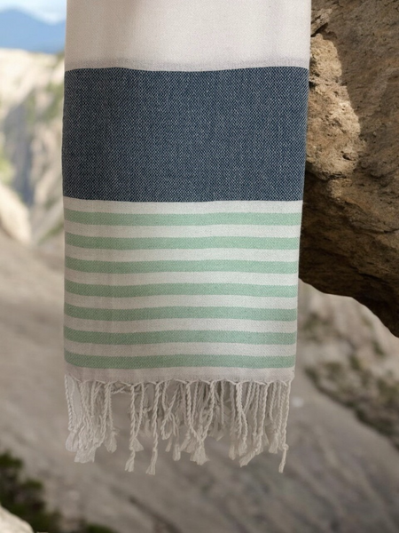 Hamam Amalfi Denim blue & mint