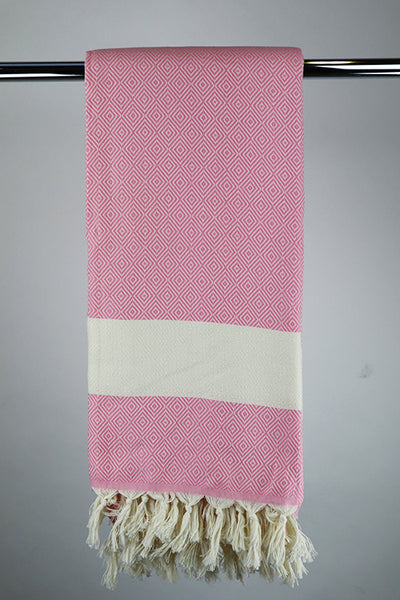 Hamam Plaid / sengetæppe Diamond lys rød